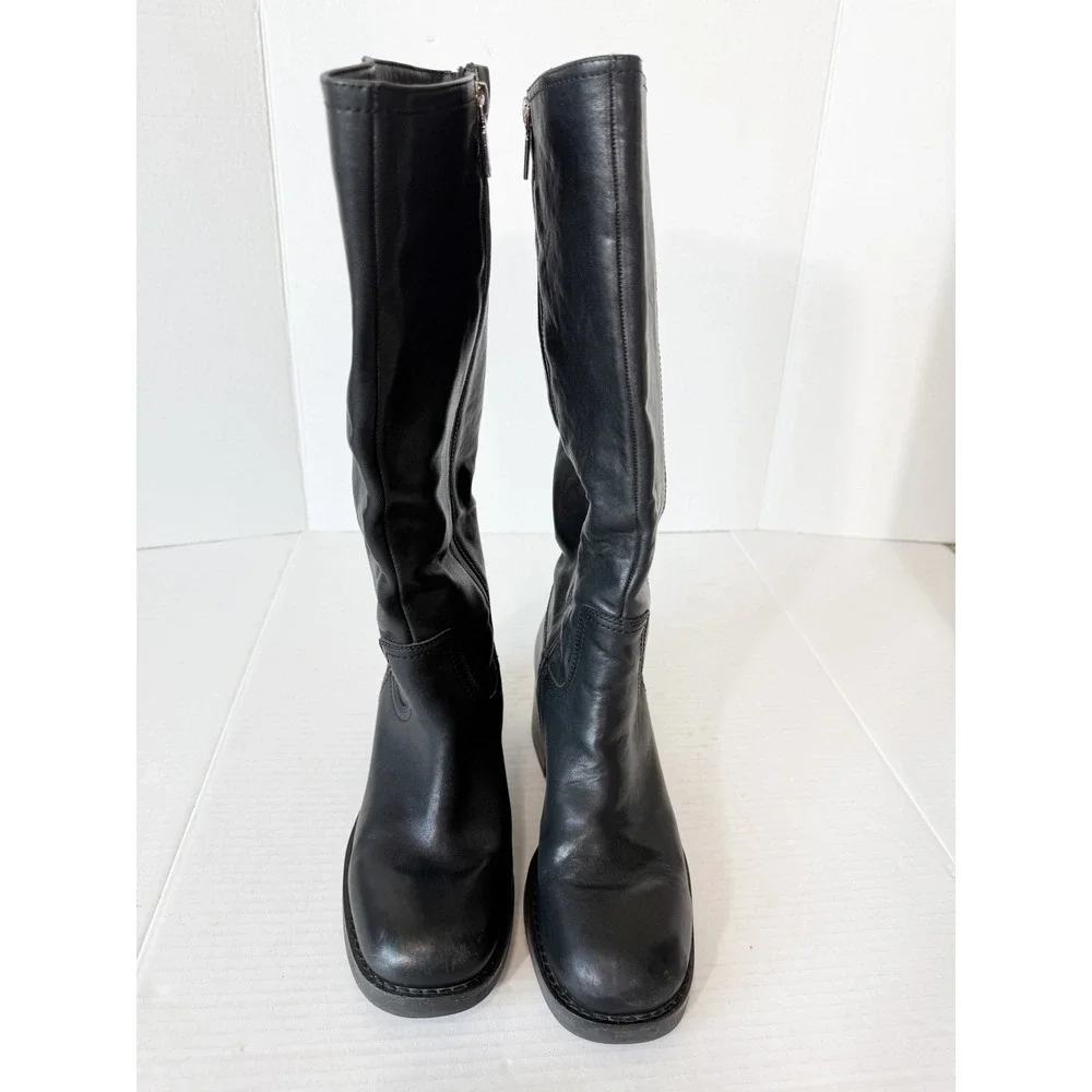 Blondo Camrin Womens Waterproof Black Leather Knee High Boot Size 8 FLAW
